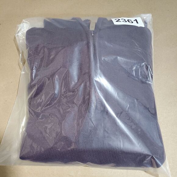 Mizzen+Main Sweater Mens Large Red Tight Knit Ribbed Hem Quarter Zip Pullover - Picture 8 of 8